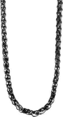 Produktbild von Akzent Zopfkette, Edelstahl, schwarz, Stärke 3mm