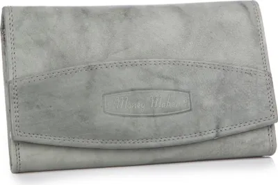 Produktbild von Money Maker Damen Geldbörse aus weichem Echt Leder Grau
