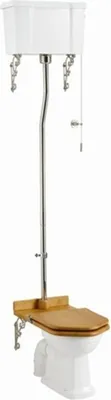 Produktbild von Casa Padrino Luxus Jugendstil WC Weiß / Eiche hochhängend mit Keramik Spülkasten - Barockstil Antik Stil
