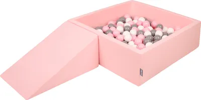 Produktbild von KiddyMoon Spielplatz Aus Schaumstoff Mit 100 Bälle 7cm Hindernisläufen Quadrat Bällebad Mit Zwickel Element Für Babys Und Kinder