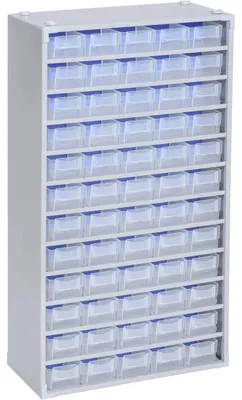 Productafbeelding van Allit 464830, kleinonderdelenopslag VarioPlus ProM 57/120 (B x H x D) 300 x 565 x 140 mm, zilver, transparant, 1 stuk