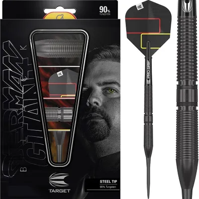 Produktbild von Target Darts Gabriel Clemens Black Edition Steel Tip Dartpfeile 21G 90% Wolfram mit Pro Grip Shafts