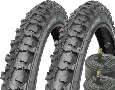Produktbild von 2x 24 Zoll Little Aggro Mountainbike Reifen Fahrradreifen 24x1.95 inkl. 2x Schlauch AV