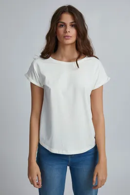 Produktbild von b.young BYPamila Damen T-Shirt Kurzarm Basic Shirt Rundhalsausschnitt kurze Ärmel mit Stretch Regular Fit
