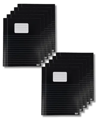 Produktbild von DULA Schulheft - 10er Pack - Format A5 Line - Schwarz - liniertes Schulheft