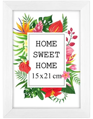 Produktbild von MG Design Weiß Bilderrahmen 15 x 21 cm - Aus echtem Holz mit Acrylglas, zum Aufhängen & Aufstellen, für Fotos, Poster & Puzzle