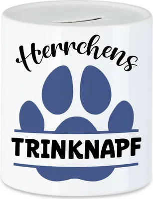 Produktbild von Herrchens Trinknapf Spardose Hund Hunde Pfote Liebe Hundeliebhaber Tierliebe Vierbeiner Gassi Haustier