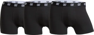 Produktbild von CR7 Herren Boxer Shorts, 3er Pack - Trunks, Organic Baumwolle Stretch Schwarz L