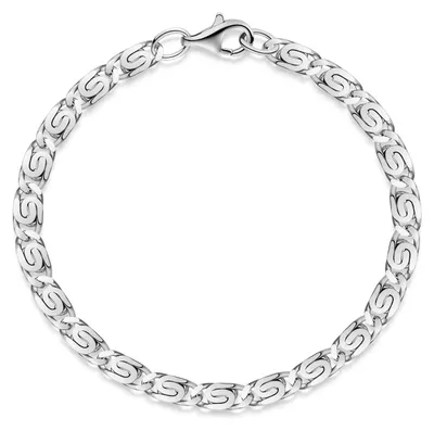 Produktbild von MATERIA S-Panzerkette Herren Armband Silber 925 - Männer Armkette 5mm rhodiniert diamantiert Herrenschmuck 19-24cm in Box
