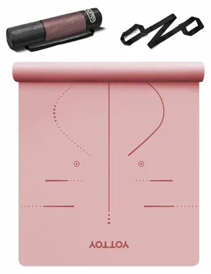Imagen del producto de Esterilla de yoga - 183 x 80 cm - 8 mm - TPE antideslizante - Con correa y bolsa de transporte - Para casa y gimnasio
