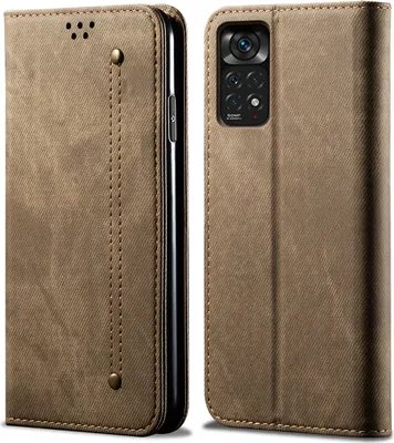 Obrázek produktu pro Xiaomi Poco X4 Pro 5G Pouzdro, Kožené Peněženkové Pouzdro s Magnetickým Uzavíráním a Stojánkem pro Xiaomi Poco X4 Pro 5G Khaki