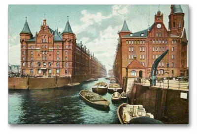 Produktbild von Premium Textil-Leinwand 90x60cm quer Premium Textil-Leinwand 90 cm x 60 cm quer Ein Motiv aus dem Kalender Lebendiges Hamburg von 1888 bis 1918 | Wandbild, HD-Bild auf Keilrahmen, Fertigbild auf hochwertigem Vlies, Leinwanddruck von Jens Siebert
