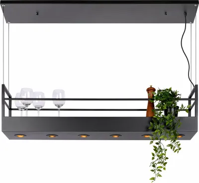 Zdjęcie produktu dla Żyrandol MIRAVELLE czarny 6xGU10x40W metal wym:160x112x22cm IP20 Lucide