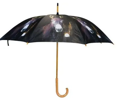 Produktbild von Mars & More Regenschirm Esel mit Fohlen 105 cm Schwarz Stockschirm
