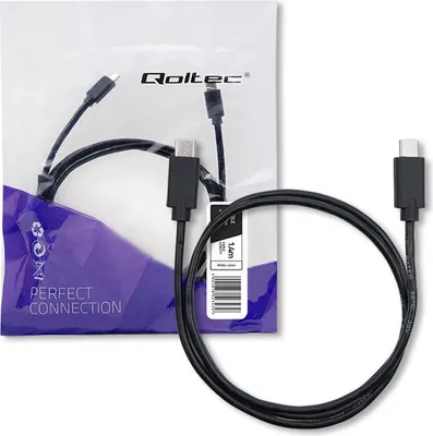 Obrázek produktu pro Kabel Qoltec USB 2.0 typ C | Zástrčka USB 2.0 typ C | 1,4 m | Černý