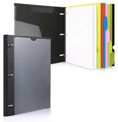 Imagen del producto de Cuaderno de anillas, extensible, con 3 anillas, de 60 hojas, ideal para la organización