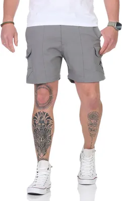Produktbild von Herren Shorty Sporthose Freizeithose Bermudas mit Taschen; Khaki/XL