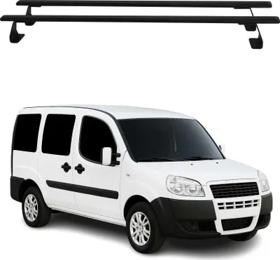 Image de Barres de toit transversales Fiat Doblo 2000-2010 noir en acier