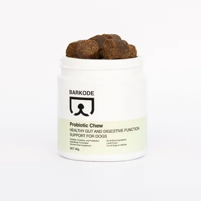 Immagine prodotto di Snack probiotici per cani per la digestione e la flora intestinale, prebiotici, fibre, senza sostanze chimiche - ProbioticChew
