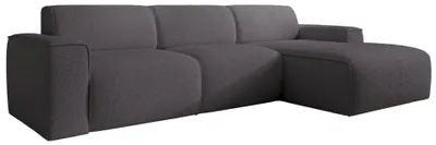 Produktbild von Selsey Bouvi – Ecksofa, Ottomane rechts, dunkelgrau, Bouclé