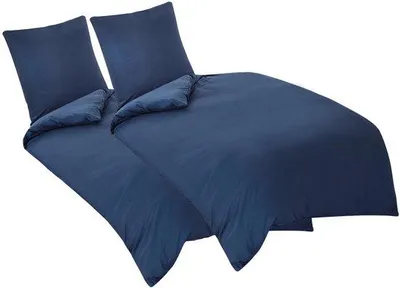 Zdjęcie produktu dla Zestaw pościeli z mikrofibry Ibenzoa® składający się z 4 elementów, miękki i nie wymagający prasowania – 2 sztuki po 135x200 cm + 2 sztuki po 80x80 cm, zapinany na zamek błyskawiczny, z ozdobnymi paskami narożnymi, możliwość prania w temperaturze do 60°C