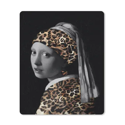 Produktbild von MuchoWow® Mauspad Mousepad Mädchen mit Perlenohrring - Panther - Alte Meister 30x40 cm - Mousepads - Maus Mat - Pad - Mausunterlage - Mausmatten