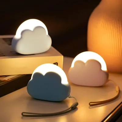 Image de Lampe de chevet LED Aicharynic, 1 pièce, variateur d'intensité, lampe de nuit pour bébé, idéale pour les chambres à coucher, les chambres d'enfants et les nurseries, portable, rechargeable par USB, cadeau pour femme, filles, amis - Blanc
