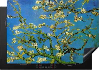 Produktbild von KitchenYeah© Herdabdeckplatte Mandelblüte - Vincent van Gogh , 75x52cm, Küche Deko, Glaskeramikkochfeld Herdabdeckung, Abdeckplatte fùr Kochfeld
