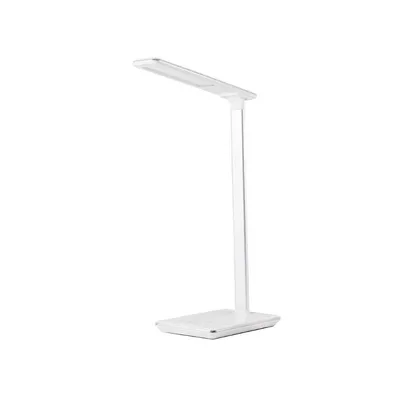 Zdjęcie produktu dla Huslog lampka biurkowa LED biała z ładowarką indukcyjną USB 3 barwy światła regulowane ramię