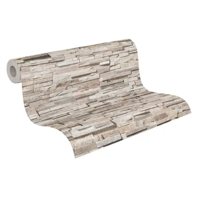 Produktbild von Vliestapete Steintapete Beige Braun Steinoptik 388161 Mustertapete Elements II