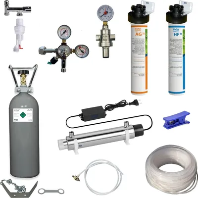 Produktbild von Anschlußpaket Auftisch Wasser Sprudel Tafelwassergerät Ultra Filter UVC 2 Kg CO2