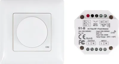 Produktbild von LED-Dimmschalter Triac Drahtlos Weiß