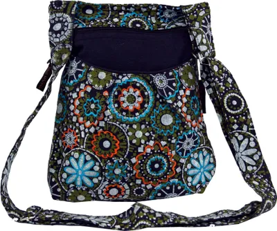 Produktbild von Bestickte Ethno Schultertasche - Olive, Uni - Erwachsene, Grün, Baumwolle, 26*20*7 cm, Alternative Umhängetasche, Handtasche aus Stoff