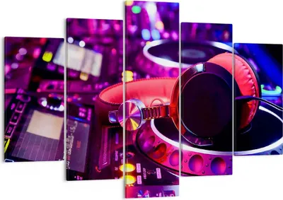 Produktbild von Bild auf Leinwand - Leinwandbild - DJ Disco Nachtclub Audio - 150x100cm - Wand Bild - Wanddeko - Leinwanddruck - Bilder - Kunstdruck - Wanddekoration - Leinwand bilder - Wandkunst - EA150x100-2404