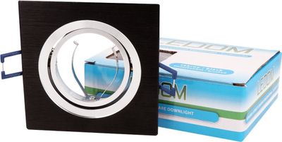 LEDOM Einbaustrahler max. 35W Spot schwenkbar IP20 Downlight eckig schwarz gebürstet
