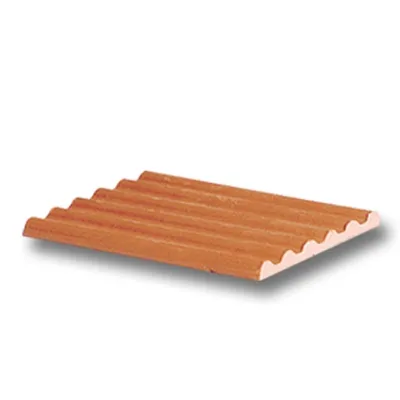 Produktbild von Teifoc Wellenplatte aus Ton, Rot, 11x18x6 cm, 4 Stück, wiederverwendbar für Steinbaukästen