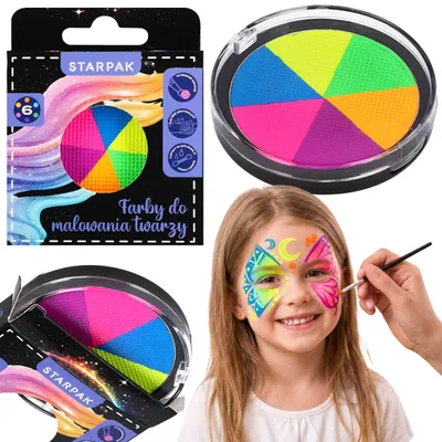 Produktbild von Abwaschbare Farben zum Bemalen von Gesicht und Körper, unbedenkliche Körperfarben – 6 Farben