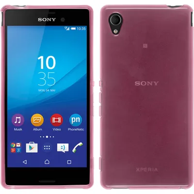 Produktbild von PhoneNatic Case kompatibel mit Sony Xperia M4 Aqua - rosa Silikon Hülle transparent + 2 Schutzfolien