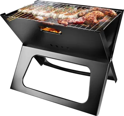 Produktbild von Grosser Garten Grill Tragbar Faltbar Reise Bbq Für Camping Koffer