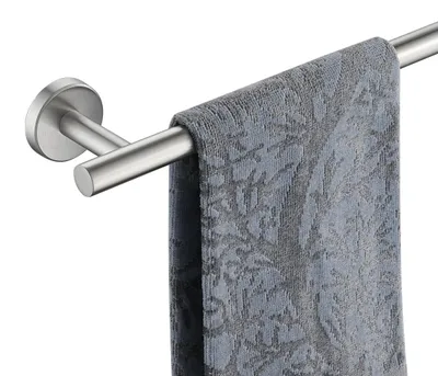 Imagen del producto de Soporte doble para toallas de 60 cm, acero inoxidable cepillado, para montaje en pared