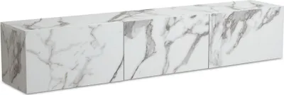 Produktbild von Lowboard Hängend Marmor-Optik Weiß 160x30x30cm Klapptüren Modern
