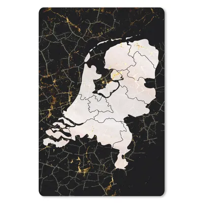 Produktbild von MuchoWow® Mauspad Mousepad Karte - Niederlande - Gold 40x60 cm - Mousepads - Maus Mat - Pad - Mausunterlage - Schreibtisch Accesoire