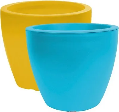 Produktbild von Centi Kunststoff Pflanzkübel LINEA d= 25 cm H= 21 cm gelb-orange