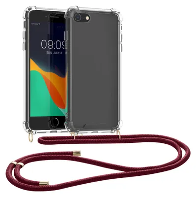 Produktbild von kwmobile Necklace Case kompatibel mit Apple iPhone SE (2022) / iPhone SE (2020) / iPhone 8 / iPhone 7 Hülle - Silikon Cover mit Handykette - Band