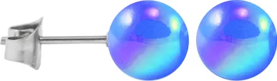 Produktbild von Ohrstecker Chirurgenstahl Acrylkugel in schimmernden Farben Größe - 5 mm Farbe - Hellblau