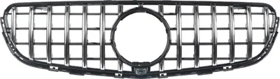 Image de Grille de pare-chocs Straton - Chrome/Noir - Avec trou de caméra - Pare-chocs avant - Pour Mercedes GLC C253/X253 (2016-2019) - Grille de pare-chocs Racing