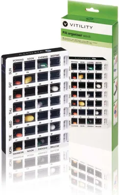 Zdjęcie produktu dla Vitility NE550643327 Pojemnik na tabletki, tygodniowy