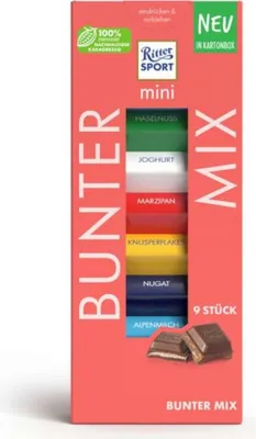 Immagine prodotto di Ritter Sport Cioccolato Mini Mix Colorato 1378C assortito 150g