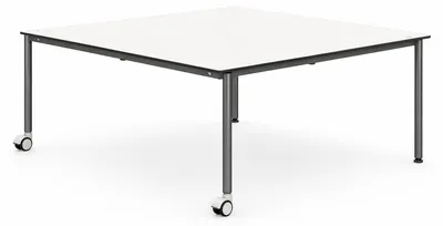 Immagine prodotto di Scrivania minimalista con struttura in metallo e pratiche ruote