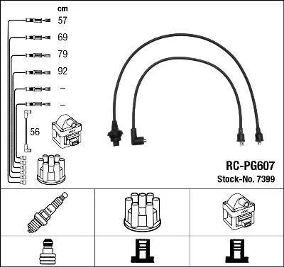 Produktbild von NGK 7399 Zündkabelsatz Zündleitungssatz passend für PEUGEOT 205 I (741A/C) 305 II (581M) 305 II Break (581E)